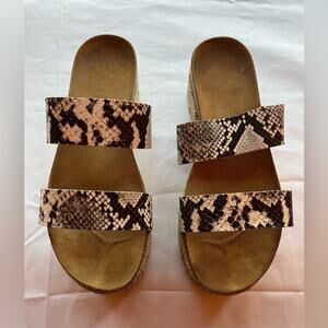 Vince Camuto Masinda Platform Snakeskin Sandals Size 9.5 Medium